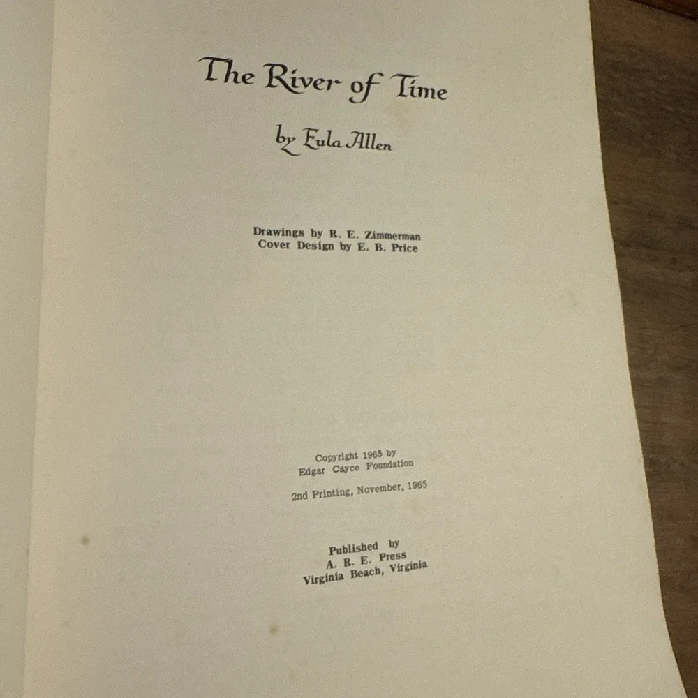 The River of Time Eula Allen 1965 Edgar Cayce A.R.E. Press Spiritual VTG Book
